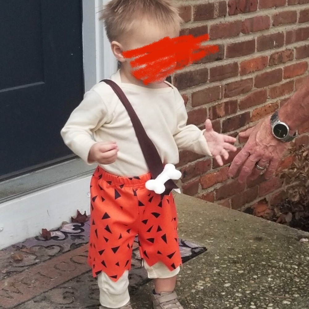 Family Costume Betty Barney and bam bam rubble from Flintstones